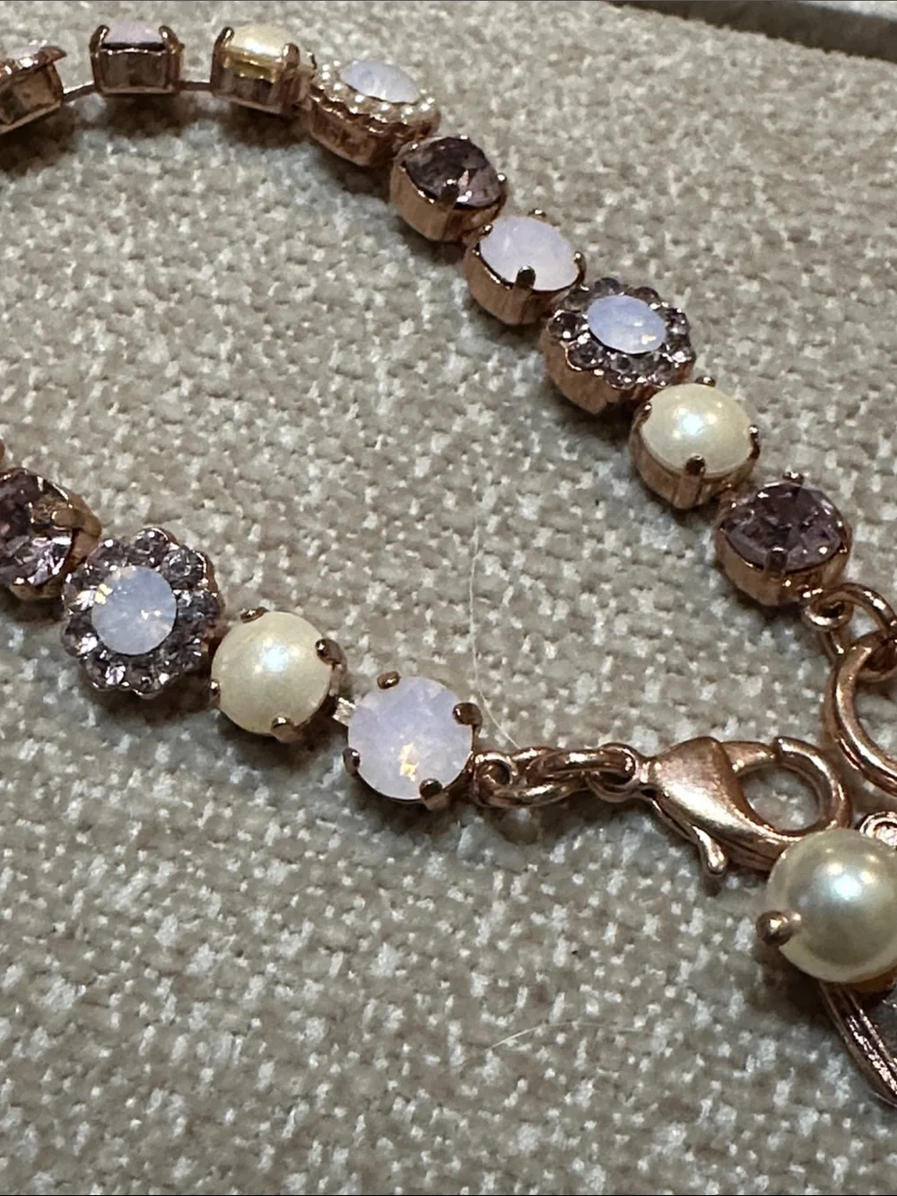 Mariana Rose Gold Bracelet with Pink and Pearl Accents
